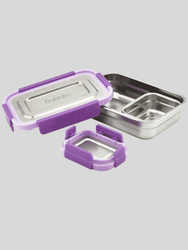 Dubblin Lunch Box Steel Dine Out Jr 800 Ml Purple For Unisex