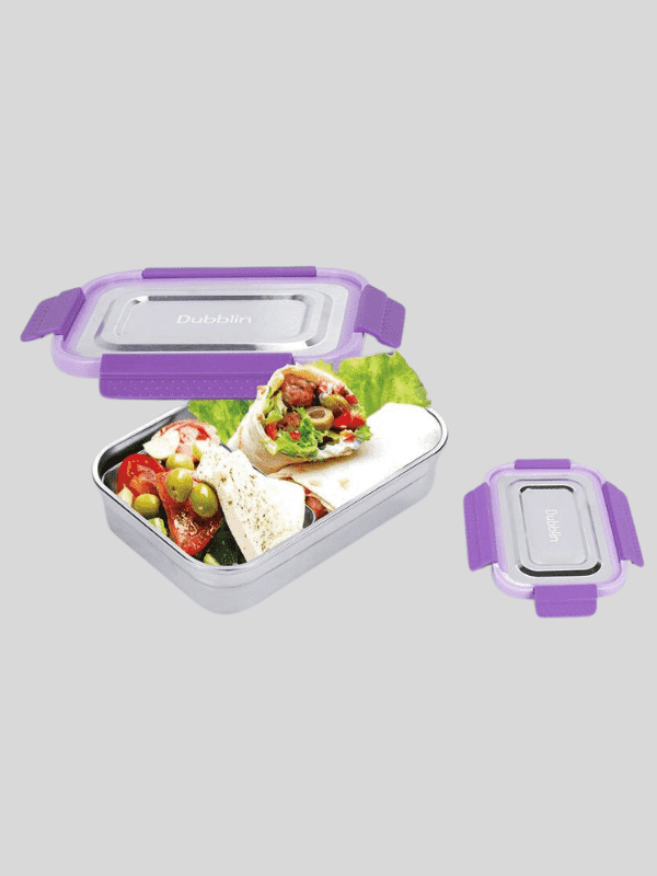 Dubblin Lunch Box Steel Dine Out Jr 800 Ml Purple For Unisex