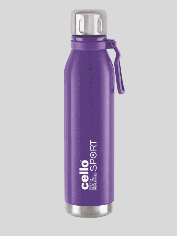 Cello Water Bottle Bentely Steel 800 Ml Purple For Unisex