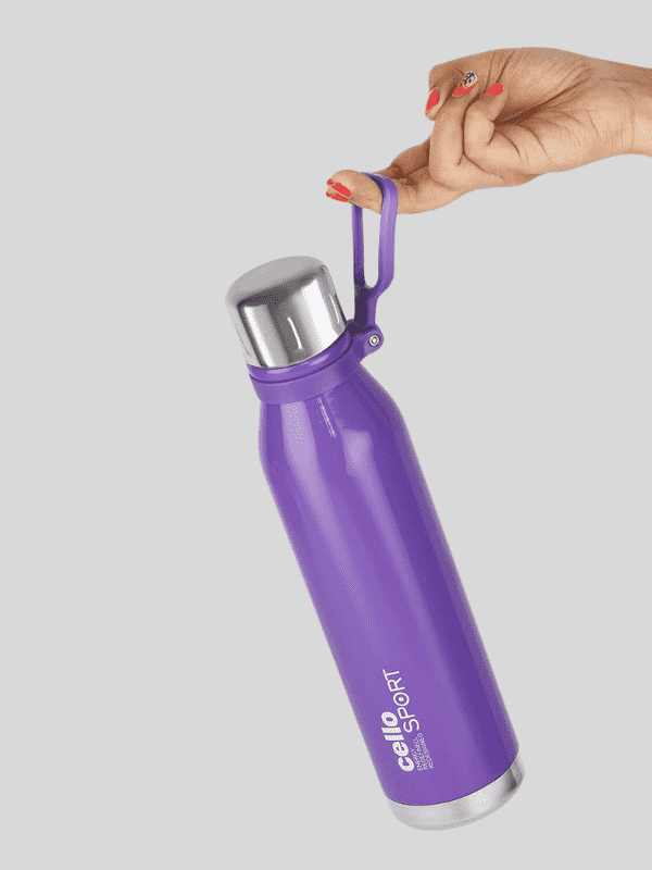 Cello Water Bottle Bentely Steel 800 Ml Purple For Unisex