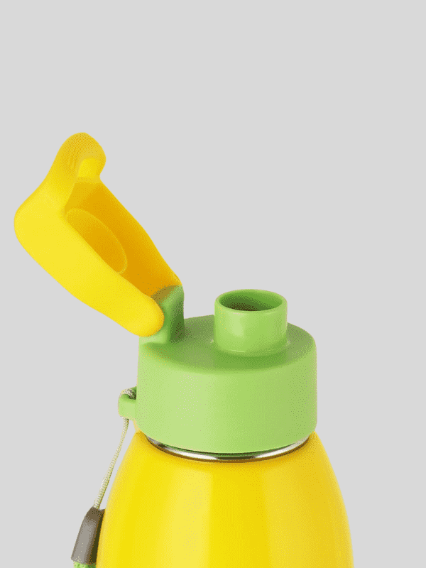 Cello Water Bottle Kidzbee Uranus Steel 600 Ml Yellow For Unisex