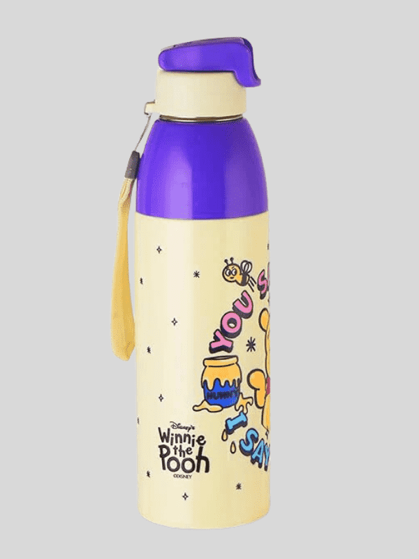 Cello Water Bottle Kidzbee Uranus Steel 600 Ml Cream For Unisex.