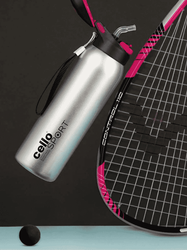 Cello Water Bottle Gym Star Plastic 650 Ml Silver For Unisex.