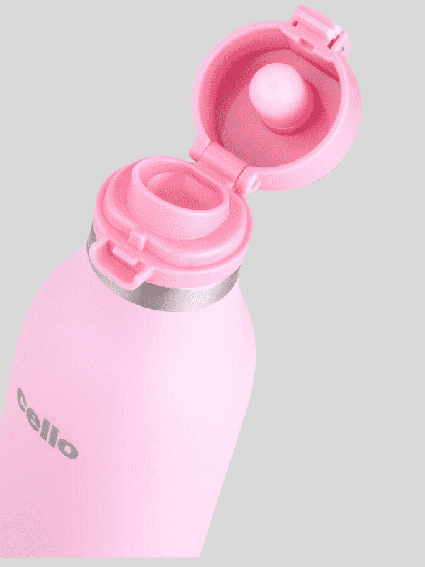 Cello Water Bottle Duro Jet Steel 900 Ml Pink For Unisex.