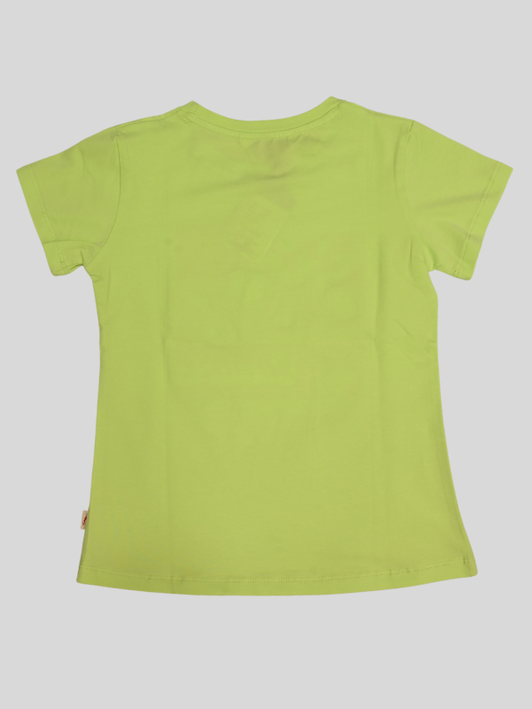 Girls Leisure Half Sleeves Printed Regular Top - P.Green