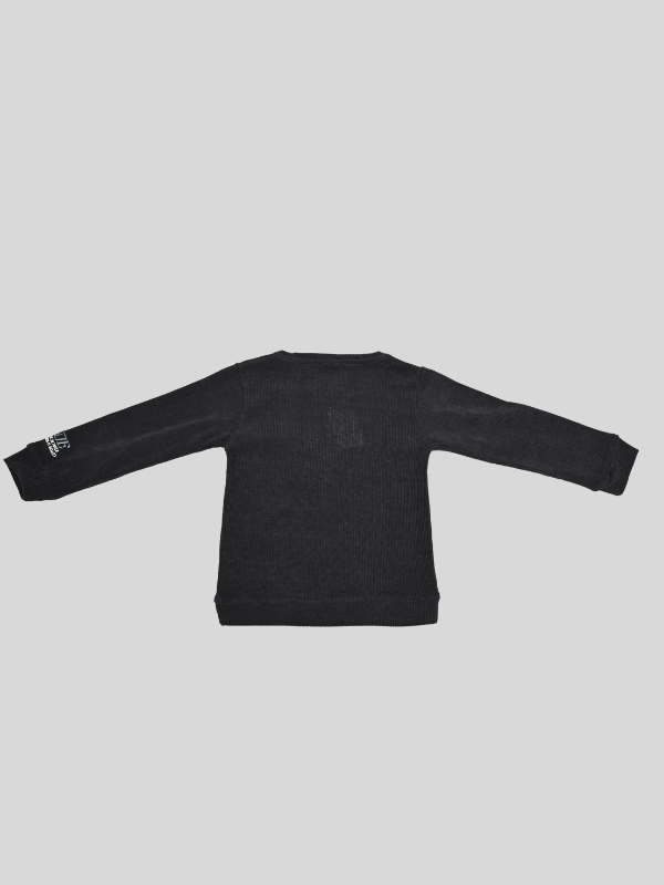 Boys Casual  Full Sleeves Printed Round Neck T-Shirt - Navy Blue