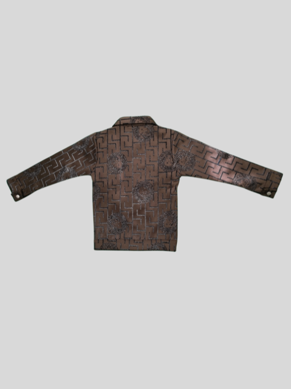 Boys Winter Full Sleeves Printed Regular Jacket - Brown