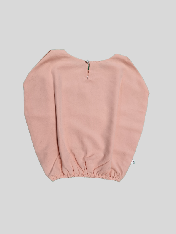 Girls Casual Sleeves Less Printed Fashion Top - Peach
