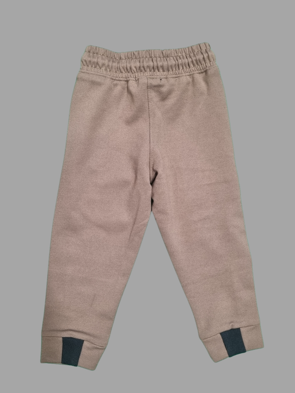 Boys Leisure  Plain Elastic Waist Track Pant With Rib - Grey