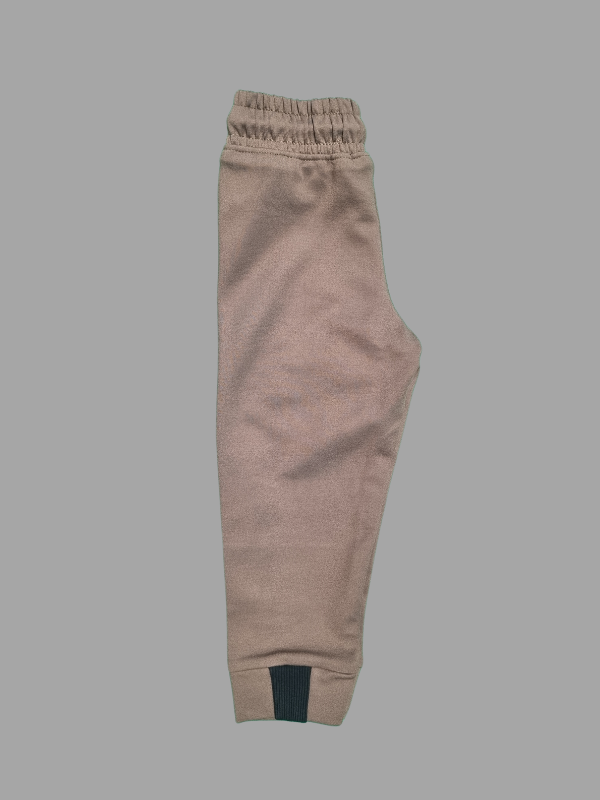 Boys Leisure  Plain Elastic Waist Track Pant With Rib - Grey