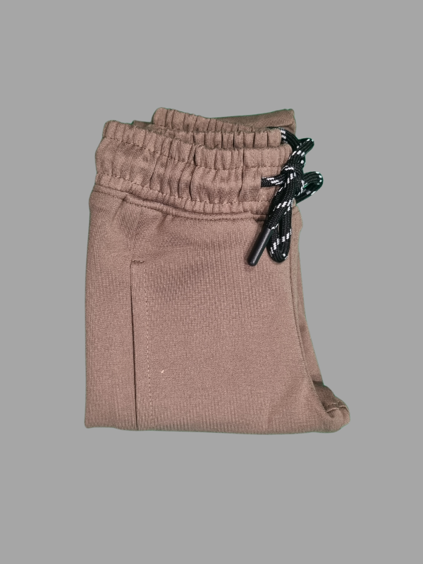 Boys Leisure  Plain Elastic Waist Track Pant With Rib - Grey