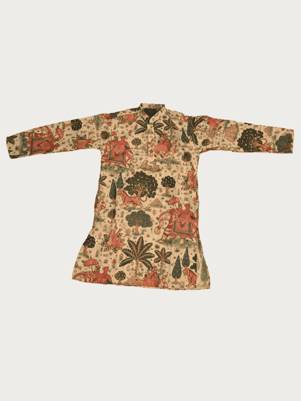 Boys Traditional Printed Chuddidar Kurta Set - Green