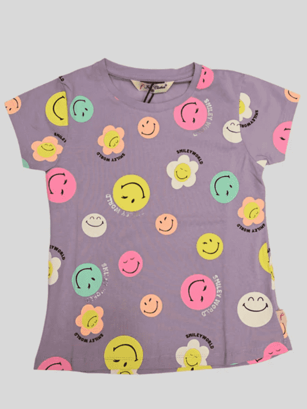 Girls Leisure Half Sleeves Printed Regular Top - Purple