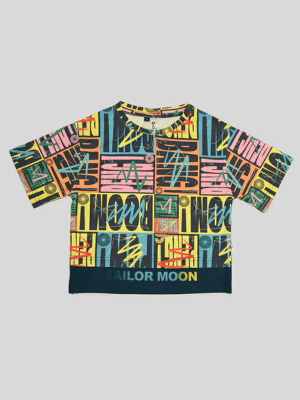 Girls Casual Half Sleeves Printed Crop Top - Blue