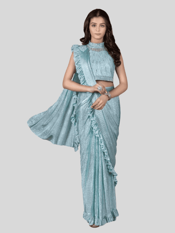 Girls Traditional Sleeves Less Long Choli - Green