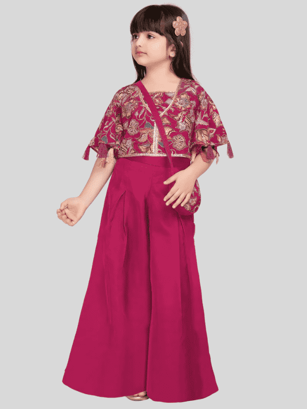 Girls Traditional Half Sleeves Plazo Set - Rani