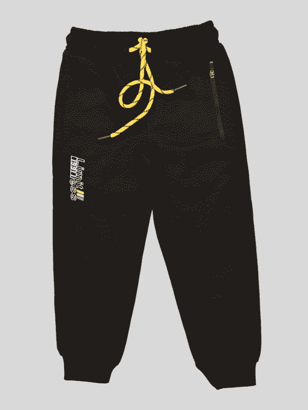 Boys Leisure Plain Rib Waist Track Pant With Rib - Navy Blue