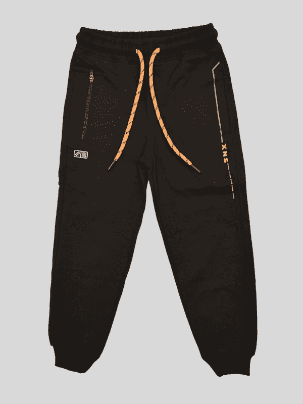 Boys Leisure Plain Elastic Waist Track Pant With Rib - Navy Blue