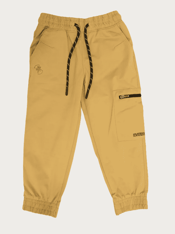 Boys Leisure Plain Rib Waist Track Pant With Rib - Cream