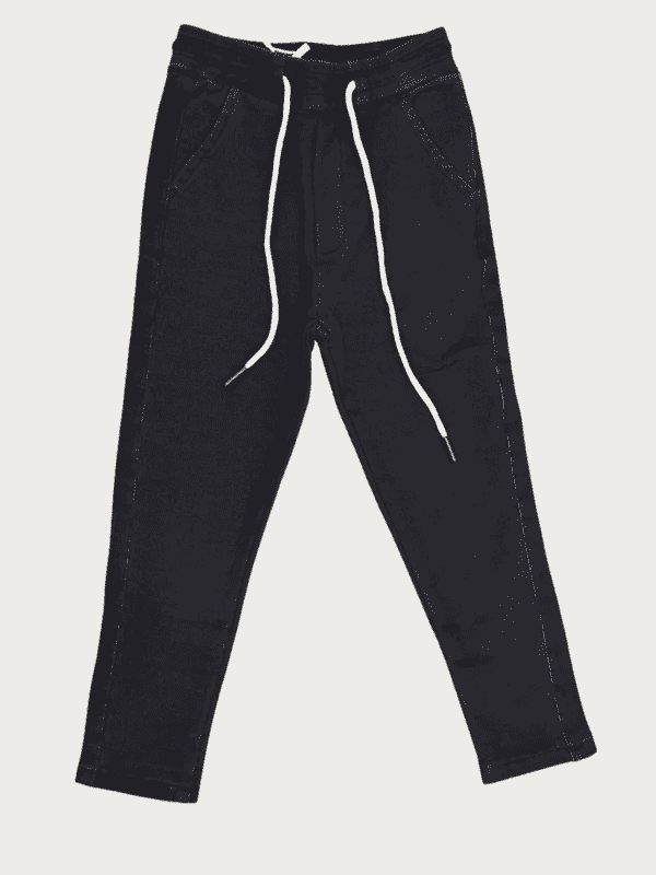 Boys Leisure Plain Rib Waist Track Pant W/O Rib - Navy Blue