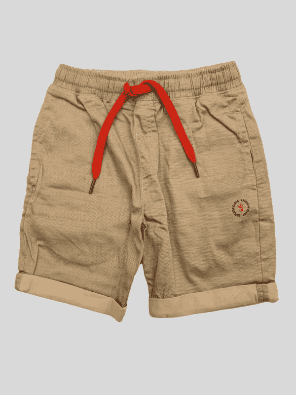 Boys Leisure Plain Cotton Shorts Full Elastic - Grey