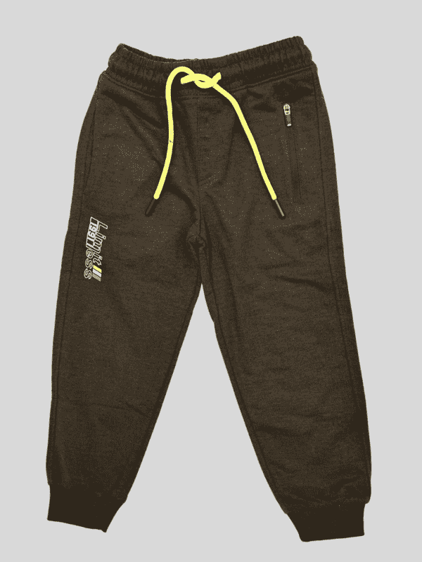 Boys Leisure Plain Rib Waist Track Pant With Rib - D.Grey