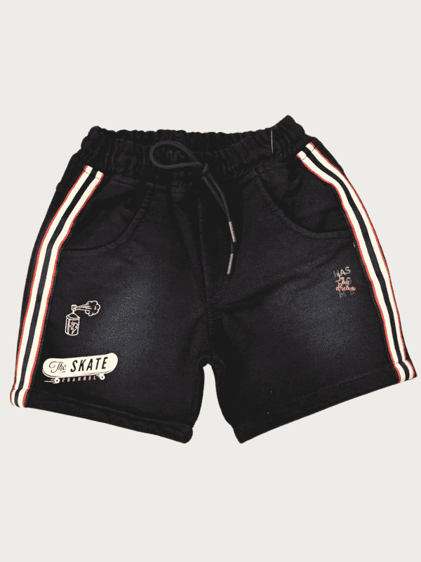 Boys Leisure Plain Elastic Waist Shorts Full Elastic - D.Blue