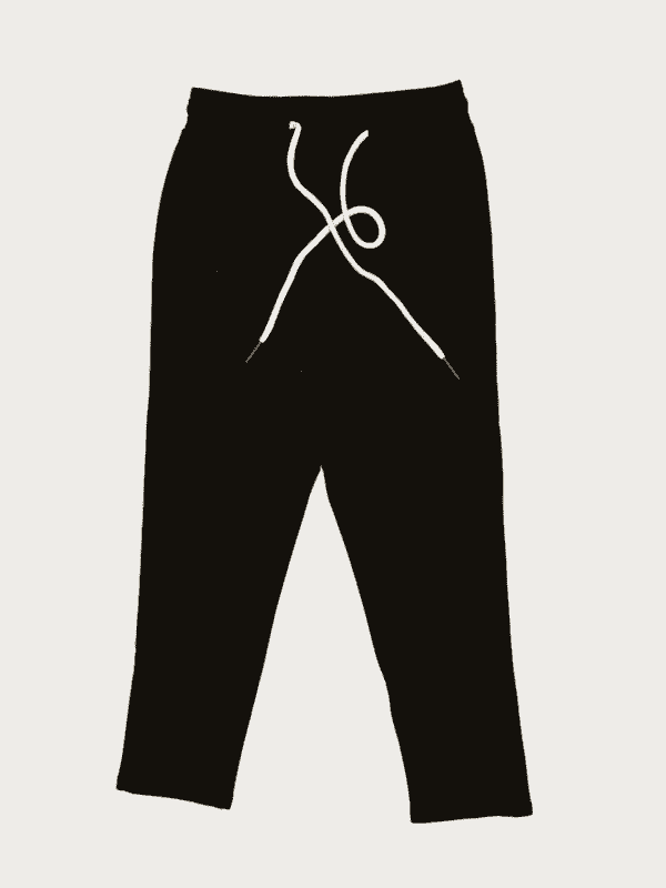 Boys Leisure Plain Rib Waist Track Pant W/O Rib - Black