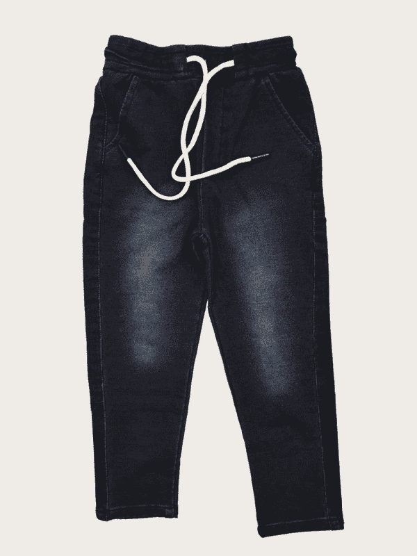 Boys Leisure G-6 Plain Elastic Waist Track Pant W/O Rib - D.Blue