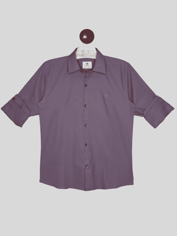 Boys Casual Full Sleeves Plain Fashion Shirt - Onion