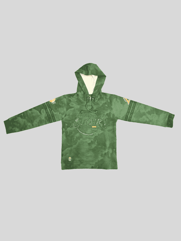 Boys Casual Full Sleeves Printed Hoodies T-Shirt - Green