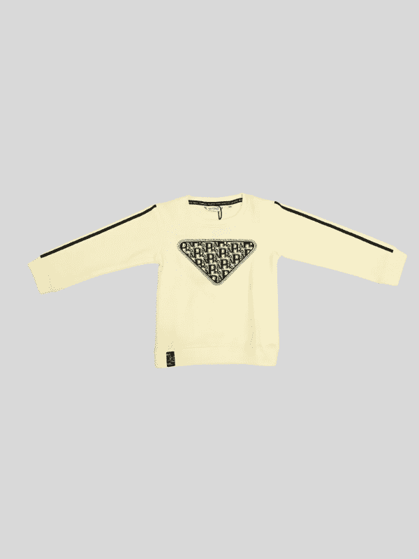 Boys Casual Full Sleeves Printed Round Neck T-Shirt - White