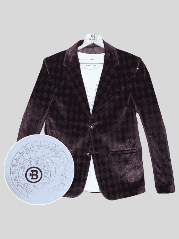 Boys Party Blazer With T-Shirt -Wine