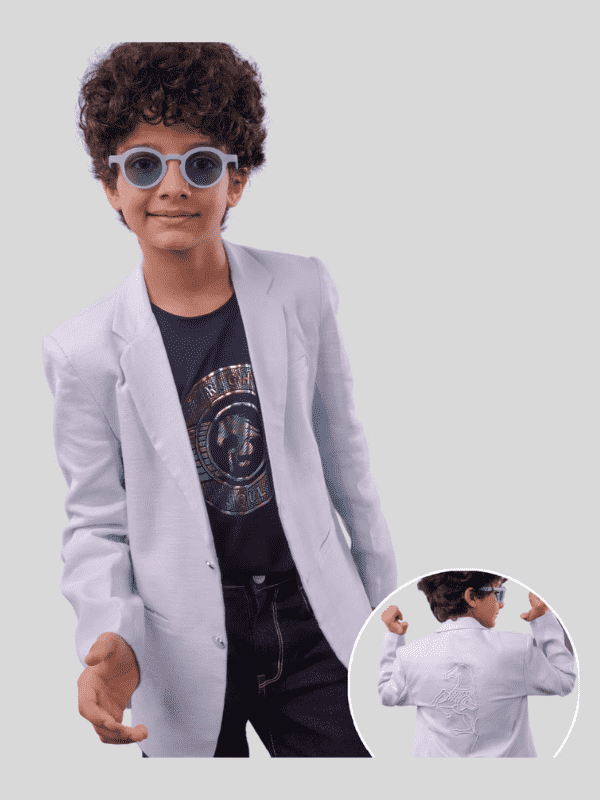 Boys Party Blazer With T-Shirt -Sky Blue.