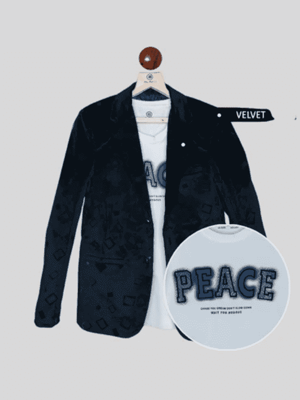 Boys Party Blazer With T-Shirt -Navy Blue