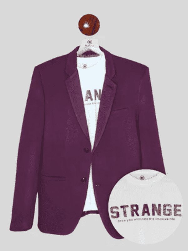 Boys Party Blazer With T-Shirt -Maroon