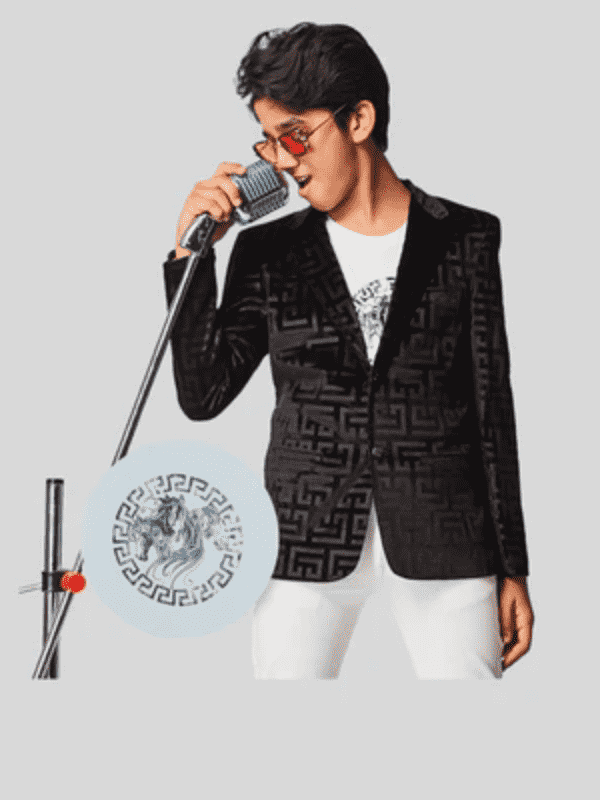 Boys Party Blazer With T-Shirt -Black