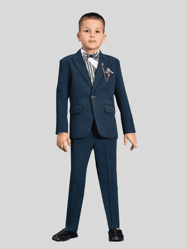 Boys Party 3 Piece Suit With Bow-Purple
