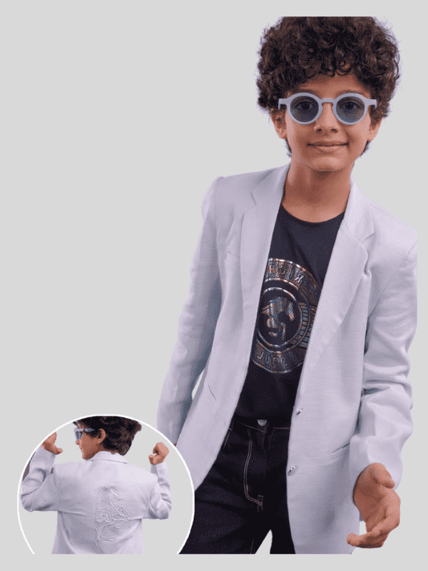 Boys Party Blazer With T-Shirt -Sky Blue.
