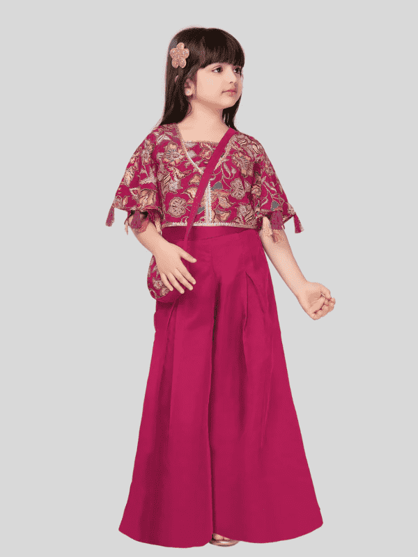 Girls Traditional Half Sleeves Plazo Set - Rani
