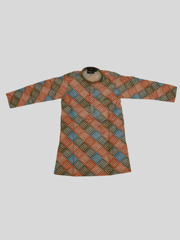 Boys Traditional Printed Chudidar Kurta Set - Red