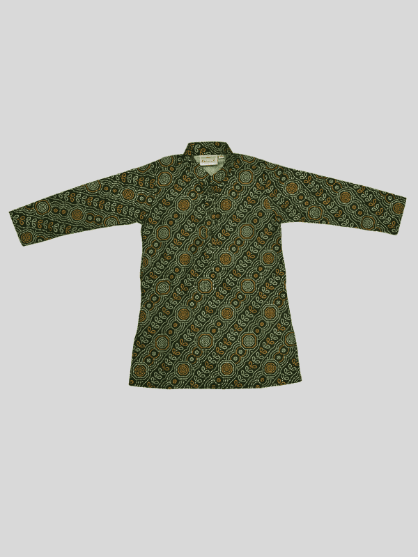 Boys Traditional With Work Chudidar Kurta Set - Green
