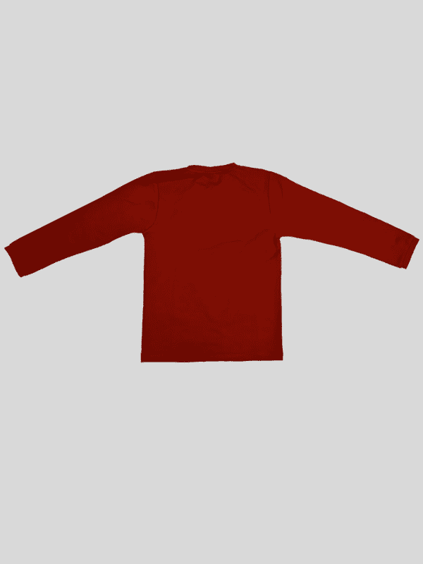 Boys Casual Full Sleeves Plain Round Neck T-Shirt - Maroon