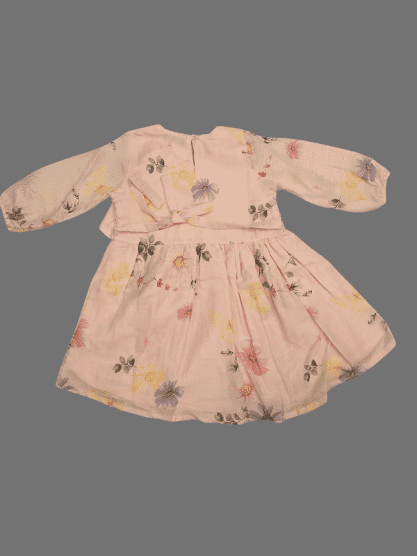Girls Casual Printed Cotton Frocks - Pink