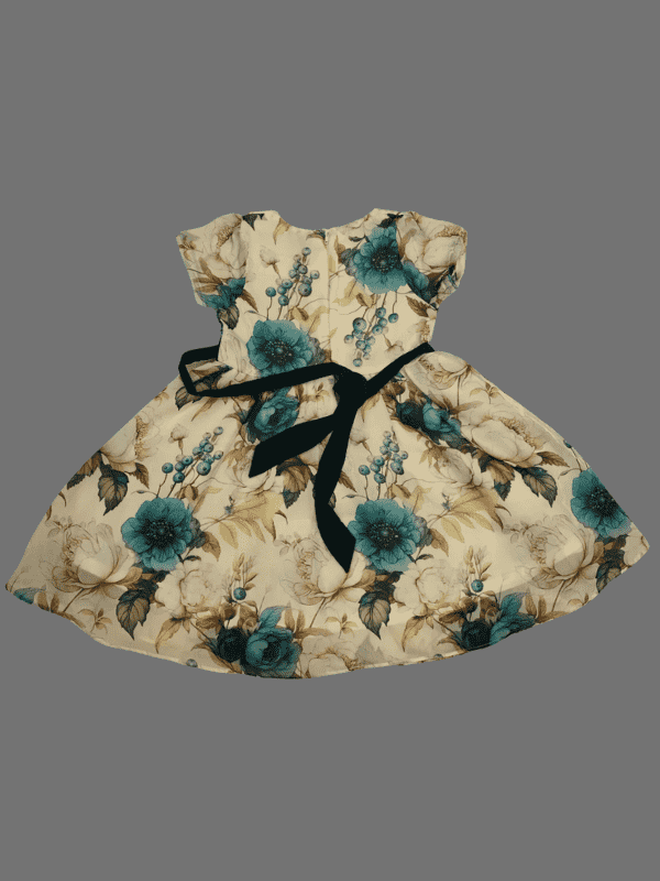 Girls Casual Printed Cotton Frocks - Green