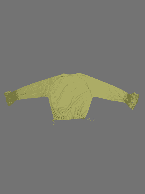 Girls Casual Full Sleeves Plain Fashion Top - Green