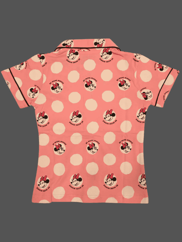 Girls Leisure Half Sleeves Front Open Night Suit - Pink