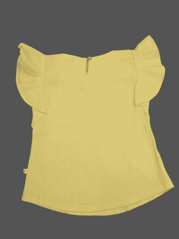 Girls Casual Half Sleeves Plain Regular Top - Yellow