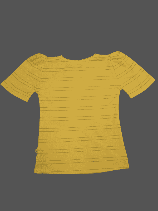 Girls Casual Half Sleeves Stripes Fashion Top - Yellow