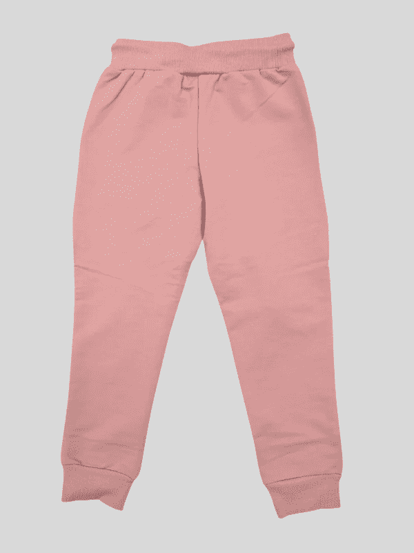 Girls Leisure Plain Rib Waist Track Pant With Rib - Purple